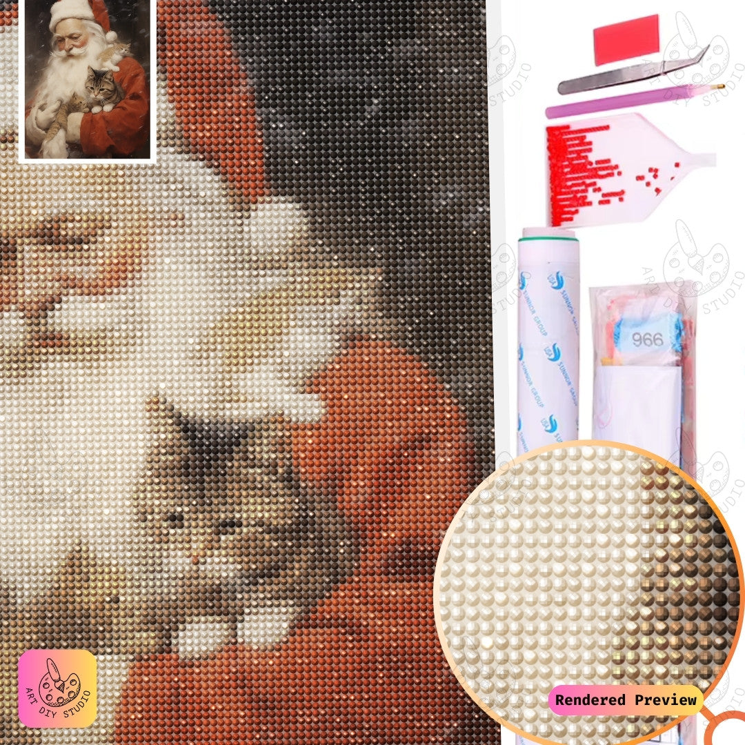 Artdiystudio Santas Furry Friends Diy Diamond Painting Kit A Cozy Christmas With Cats 2
