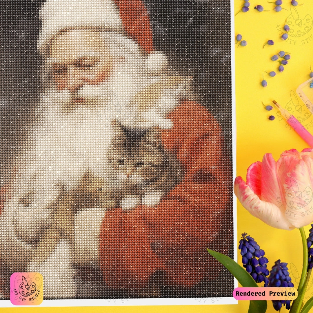 Artdiystudio Santas Furry Friends Diy Diamond Painting Kit A Cozy Christmas With Cats 4