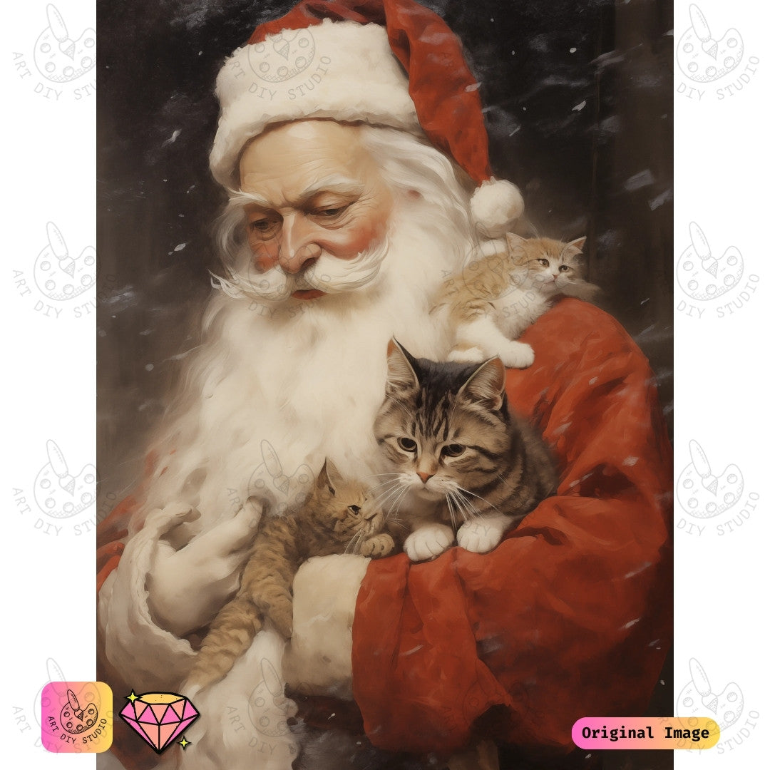 Artdiystudio Santas Furry Friends Diy Diamond Painting Kit A Cozy Christmas With Cats 6