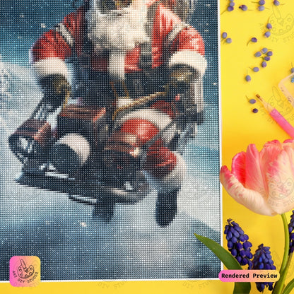 Artdiystudio Santas Jetpack Adventure Diy Diamond Painting Kit A Bold Christmas Flight 4