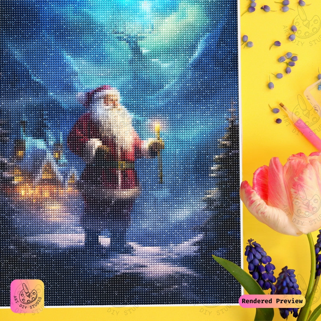 Artdiystudio Santas Midnight Journey Diy Diamond Painting Kit A Magical Christmas Adventure 4