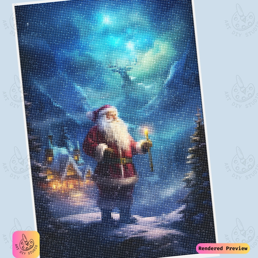 Artdiystudio Santas Midnight Journey Diy Diamond Painting Kit A Magical Christmas Adventure