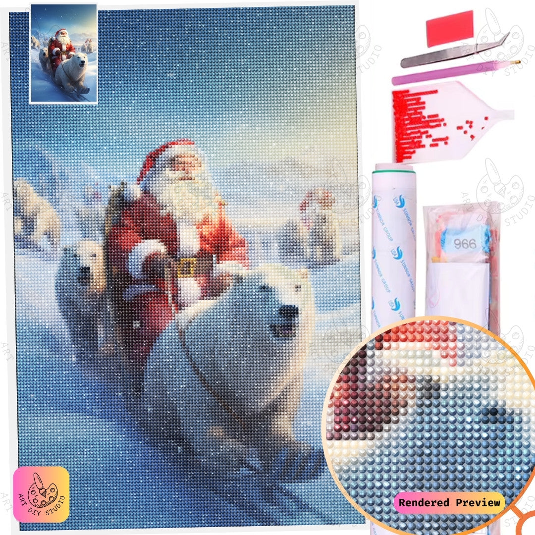 Artdiystudio Santas Polar Adventure Diy Diamond Painting Kit A Thrilling Holiday Journey 2