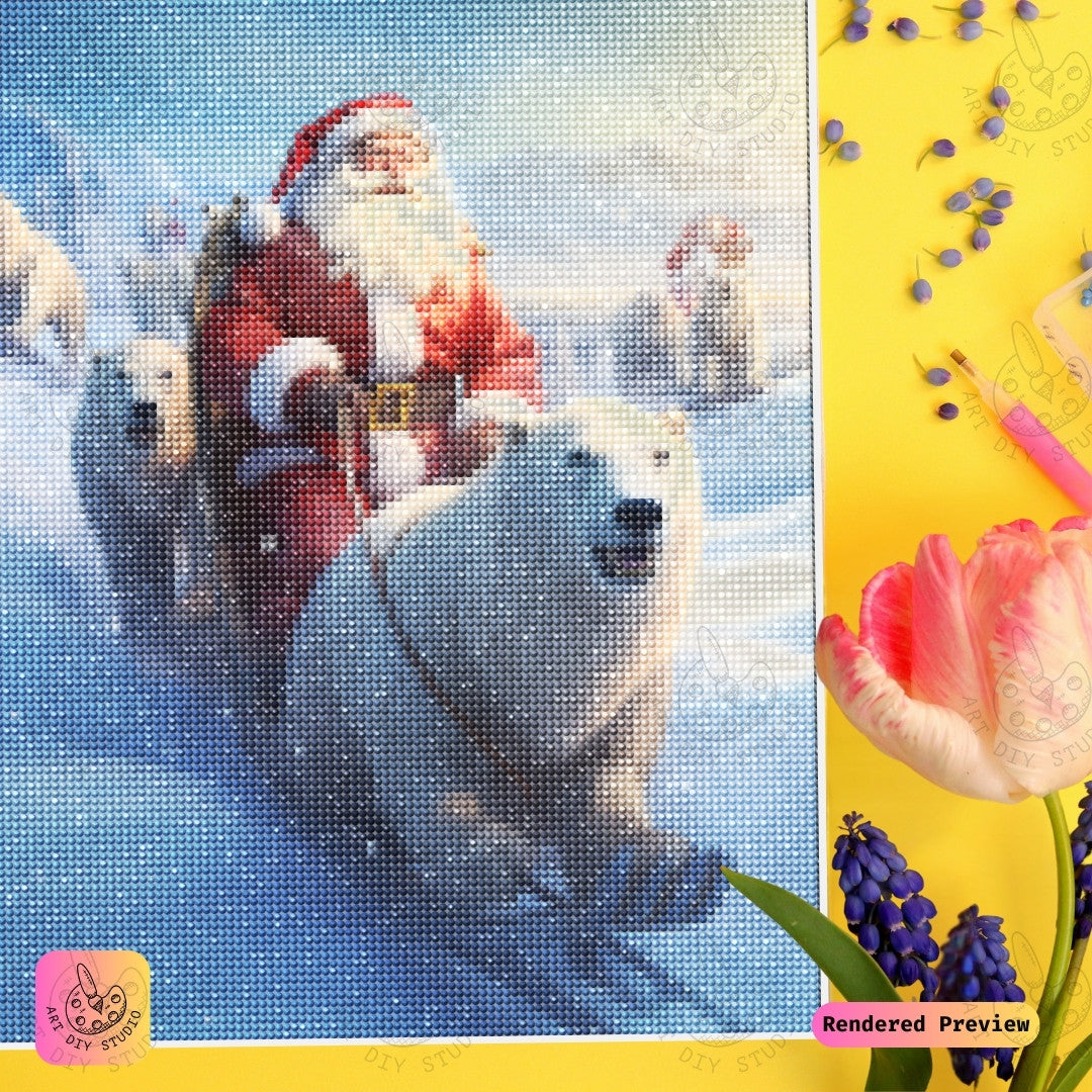 Artdiystudio Santas Polar Adventure Diy Diamond Painting Kit A Thrilling Holiday Journey 4