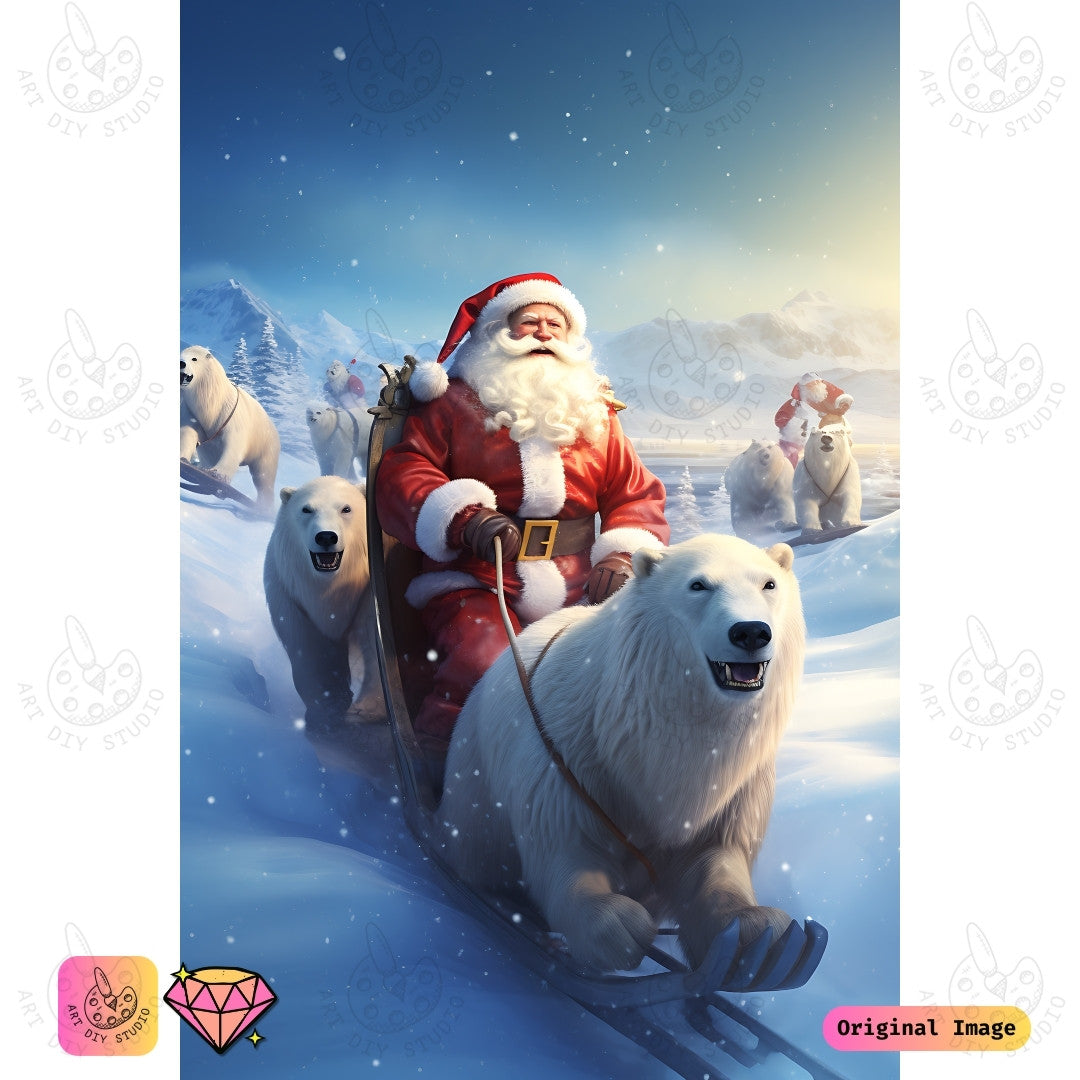 Artdiystudio Santas Polar Adventure Diy Diamond Painting Kit A Thrilling Holiday Journey 6