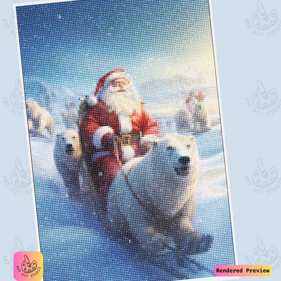 Artdiystudio Santas Polar Adventure Diy Diamond Painting Kit A Thrilling Holiday Journey