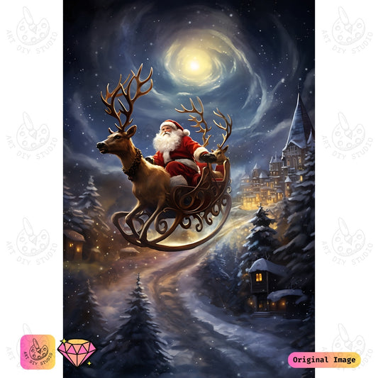 Artdiystudio Santas Sleigh Ride Diy Diamond Painting Kit A Magical Christmas Journey 6