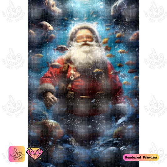 Artdiystudio Santas Underwater Expedition Diy Diamond Painting Kit A Festive Dive Into Adventure 5