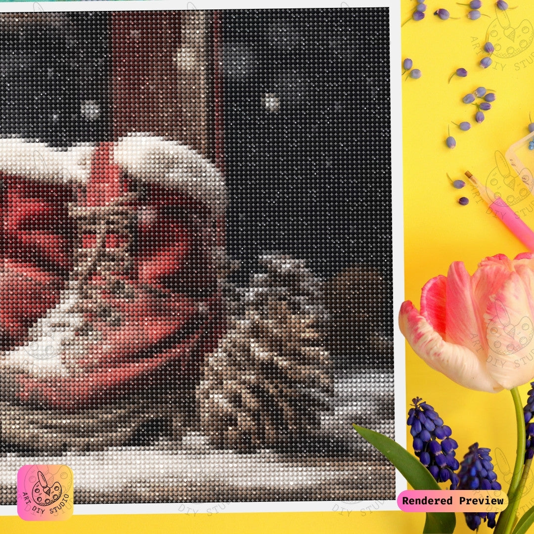 Artdiystudio Santas Winter Boots Diy Diamond Painting Kit A Cozy Christmas Craft 4