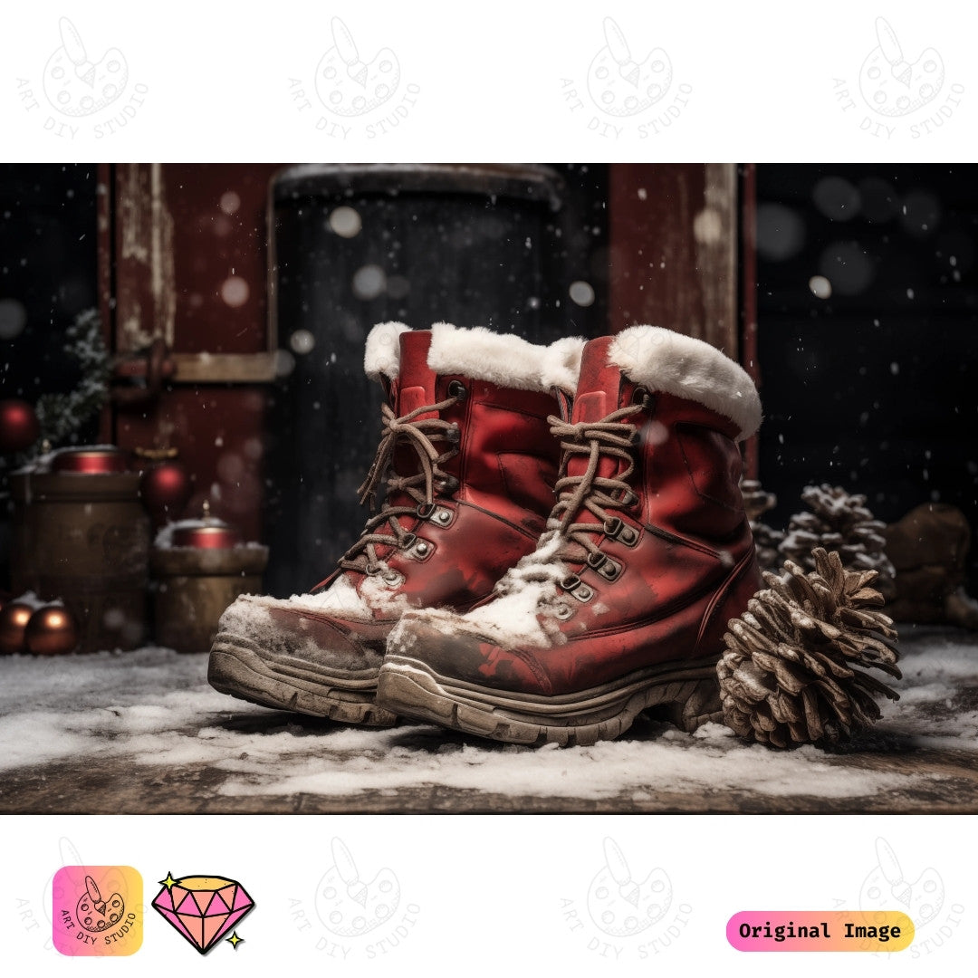 Artdiystudio Santas Winter Boots Diy Diamond Painting Kit A Cozy Christmas Craft 6