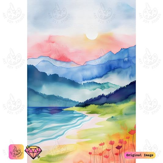 Artdiystudio Serene Shores Bliss Diy Diamond Painting Kit A Calm Seaside Retreat