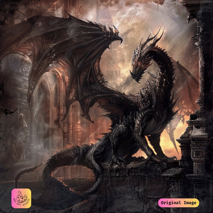 Artdiystudio Shadow Throne Guardian Diy Diamond Painting Kit A Regal Fantasy Vision
