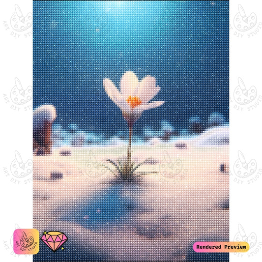 Artdiystudio Snowflower Serenity Diy Diamond Painting Kit A Symbol Of Resilience And Beauty 2