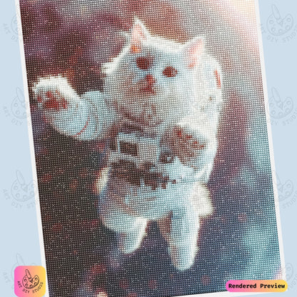 Artdiystudio Space Explorer Paws Diy Diamond Painting Kit A Cosmic Cat In Space 6