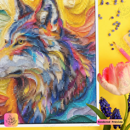 Artdiystudio Spectrum Wolf Harmony Diy Diamond Painting Kit A Flowing Masterpiece Of Color 3