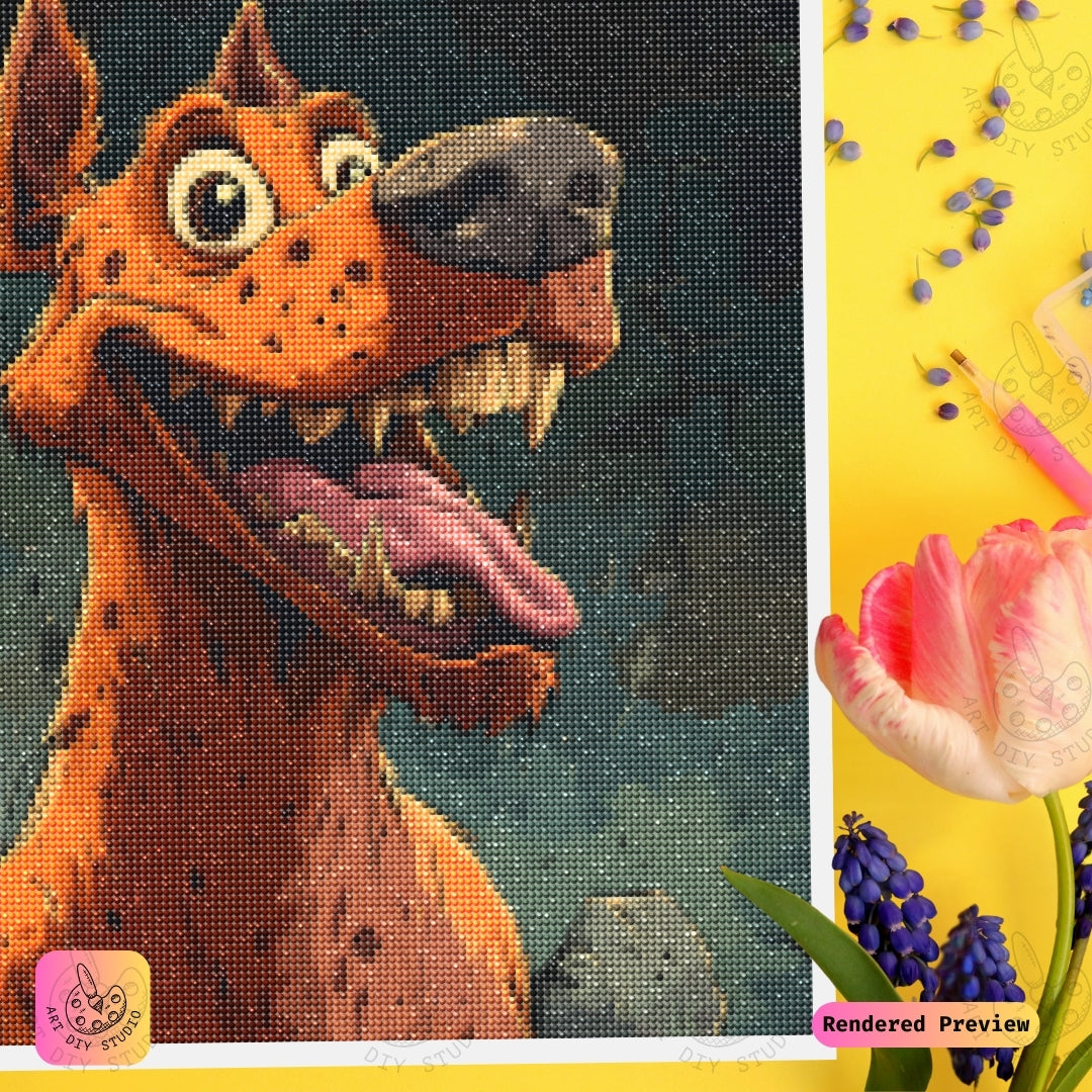 Artdiystudio Spooky Spotted Hound Diy Diamond Painting Kit A Bold Eerie Art Craft 4