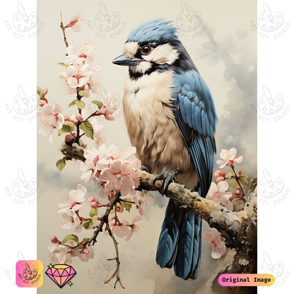 Artdiystudio Springtime Blue Jay Diy Diamond Painting Kit A Gentle Escape Into Nature 6