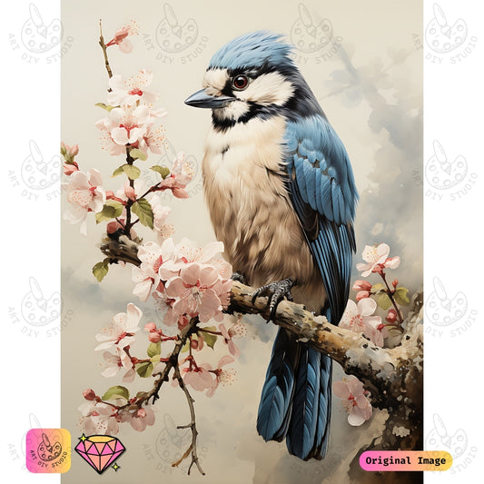 Artdiystudio Springtime Blue Jay Diy Diamond Painting Kit A Gentle Escape Into Nature 6