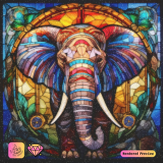 Artdiystudio Stained Glass Elephant Diy Diamond Painting Kit A Radiant Elegance In Art 2