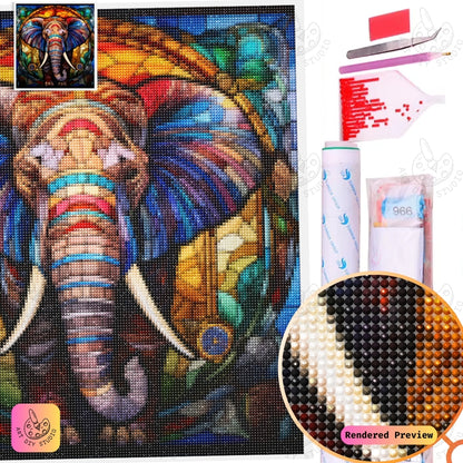 Artdiystudio Stained Glass Elephant Diy Diamond Painting Kit A Radiant Elegance In Art 5