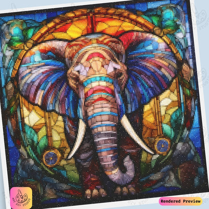 Artdiystudio Stained Glass Elephant Diy Diamond Painting Kit A Radiant Elegance In Art 6