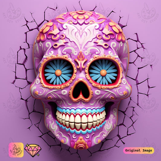 Artdiystudio Sugar Skull Splendor Diy Diamond Painting Kit A Bold Celebration Of Art