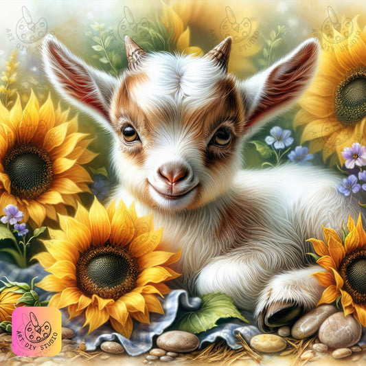 Artdiystudio Sunlit Meadow Goat Diy Diamond Painting Kit Bring Natures Tranquility Home 8