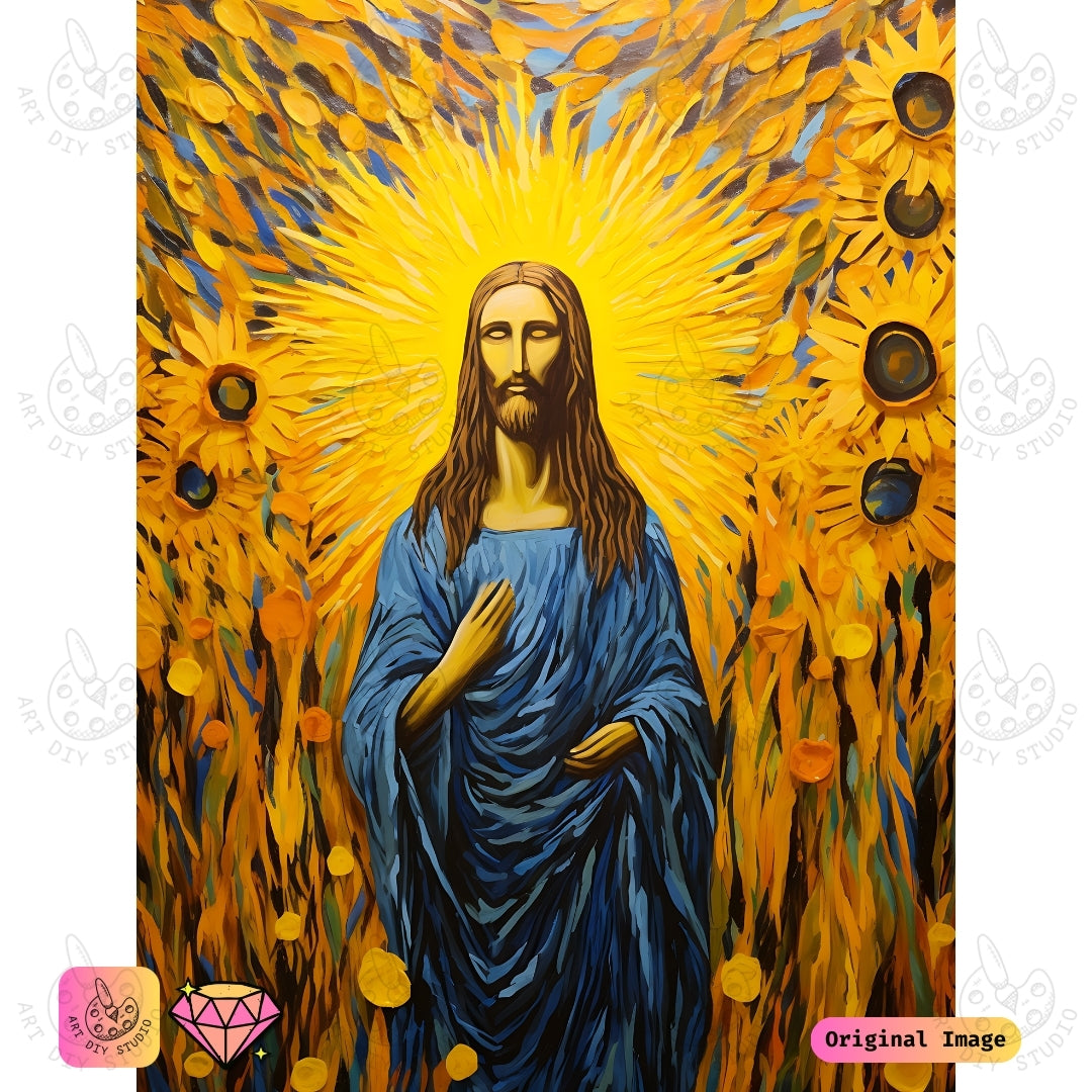Artdiystudio Sunlit Savior Grace Diy Diamond Painting Kit A Radiant Tribute To Faith