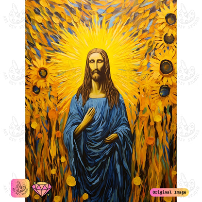 Artdiystudio Sunlit Savior Grace Diy Diamond Painting Kit A Radiant Tribute To Faith
