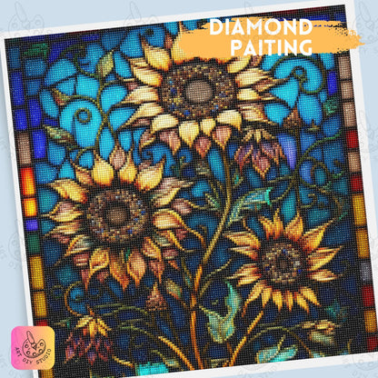 Artdiystudio Sunlit Stained Glass Garden Diy Diamond Painting Kit A Timeless Floral Masterpiece 4