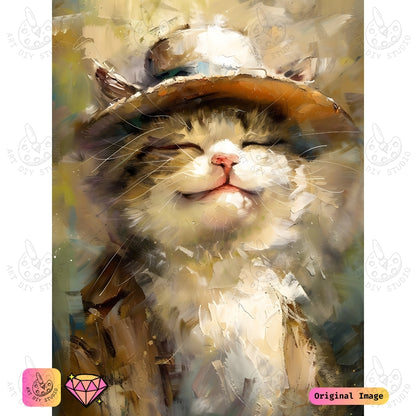 Artdiystudio Sunny Whiskers Diy Diamond Painting Kit A Charming Cat In The Sun