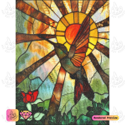 Artdiystudio Sunrise Hummingbird Diy Diamond Painting Kit A Burst Of Color And Light 2