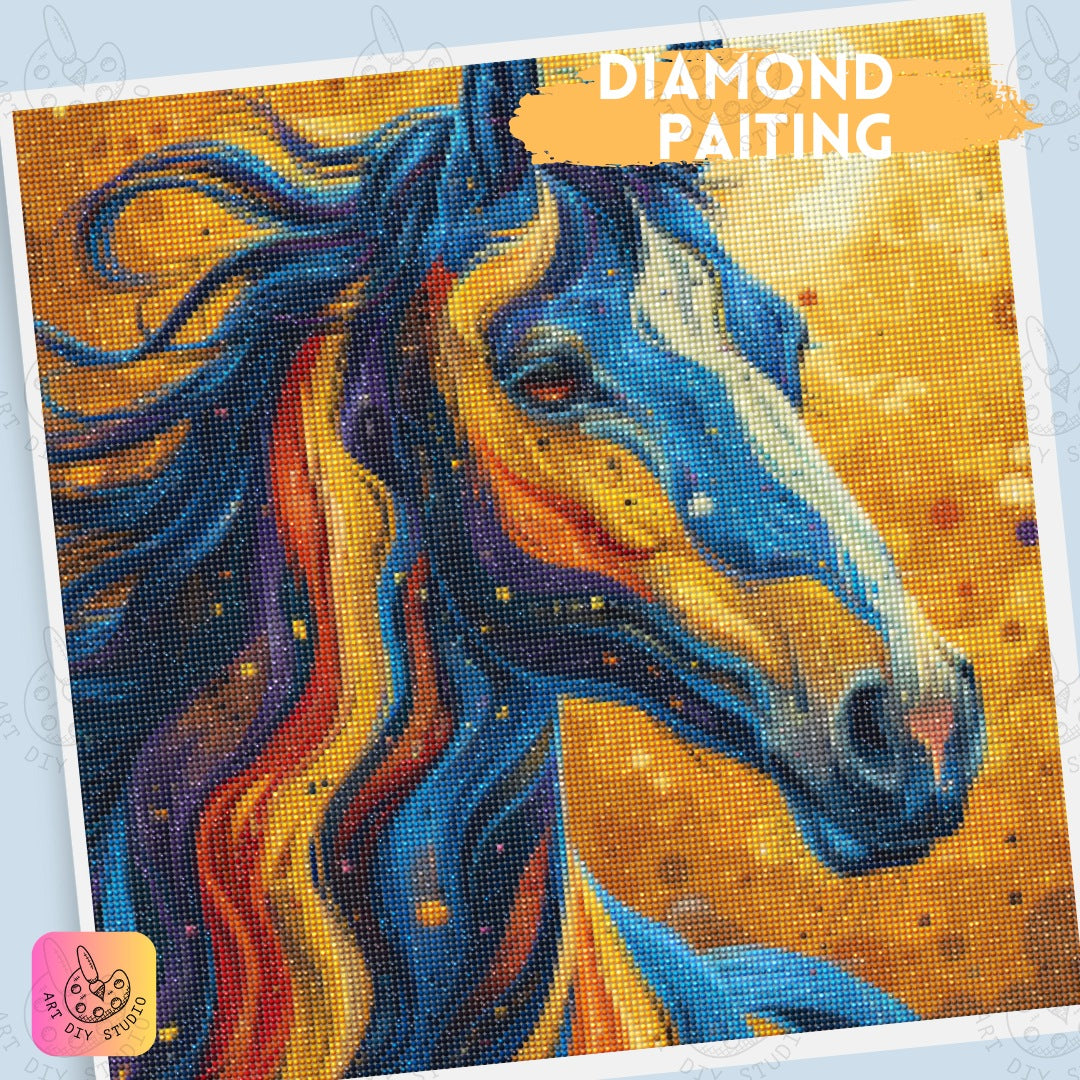 Artdiystudio Sunset Stallion Blaze A Colorful And Expressive Diy Diamond Painting Experience 4