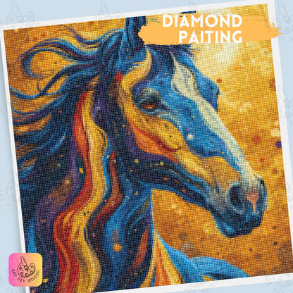 Artdiystudio Sunset Stallion Blaze A Colorful And Expressive Diy Diamond Painting Experience 4