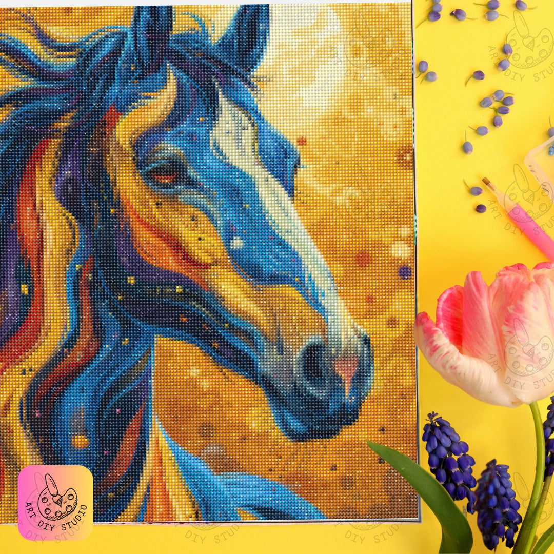 Artdiystudio Sunset Stallion Blaze A Colorful And Expressive Diy Diamond Painting Experience 6