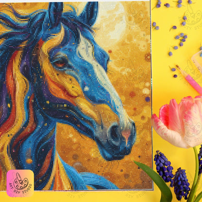Artdiystudio Sunset Stallion Blaze A Colorful And Expressive Diy Diamond Painting Experience 6
