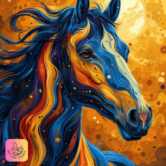 Artdiystudio Sunset Stallion Blaze A Colorful And Expressive Diy Diamond Painting Experience 8