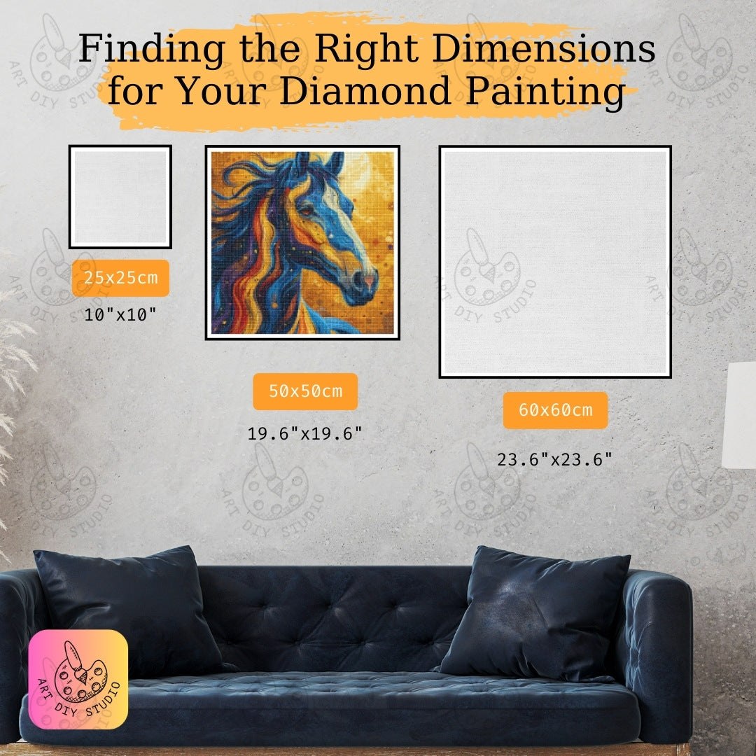 Artdiystudio Sunset Stallion Blaze A Colorful And Expressive Diy Diamond Painting Experience