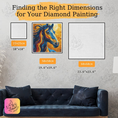 Artdiystudio Sunset Stallion Blaze A Colorful And Expressive Diy Diamond Painting Experience