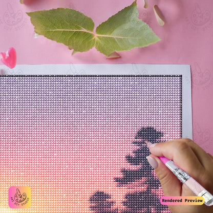Artdiystudio Sunset Tranquil Escape Diy Diamond Painting Kit A Peaceful Sunset Journey 4