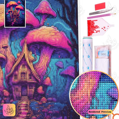 Artdiystudio Surreal Mushroom Hideaway Diy Diamond Painting Kit A Whimsical Dreamscape In Art 5