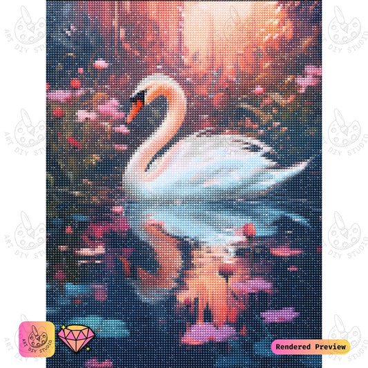 Artdiystudio Swan Lake Elegance Diy Diamond Painting Kit A Masterpiece Of Tranquility 2