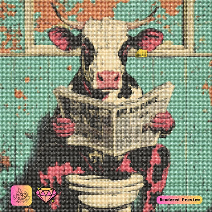 Artdiystudio The Cows Morning News Diy Diamond Painting Kit Quirky Farm Art 2