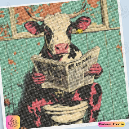 Artdiystudio The Cows Morning News Diy Diamond Painting Kit Quirky Farm Art 6