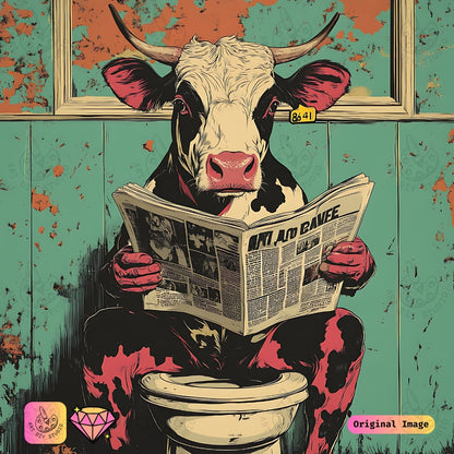 Artdiystudio The Cows Morning News Diy Diamond Painting Kit Quirky Farm Art