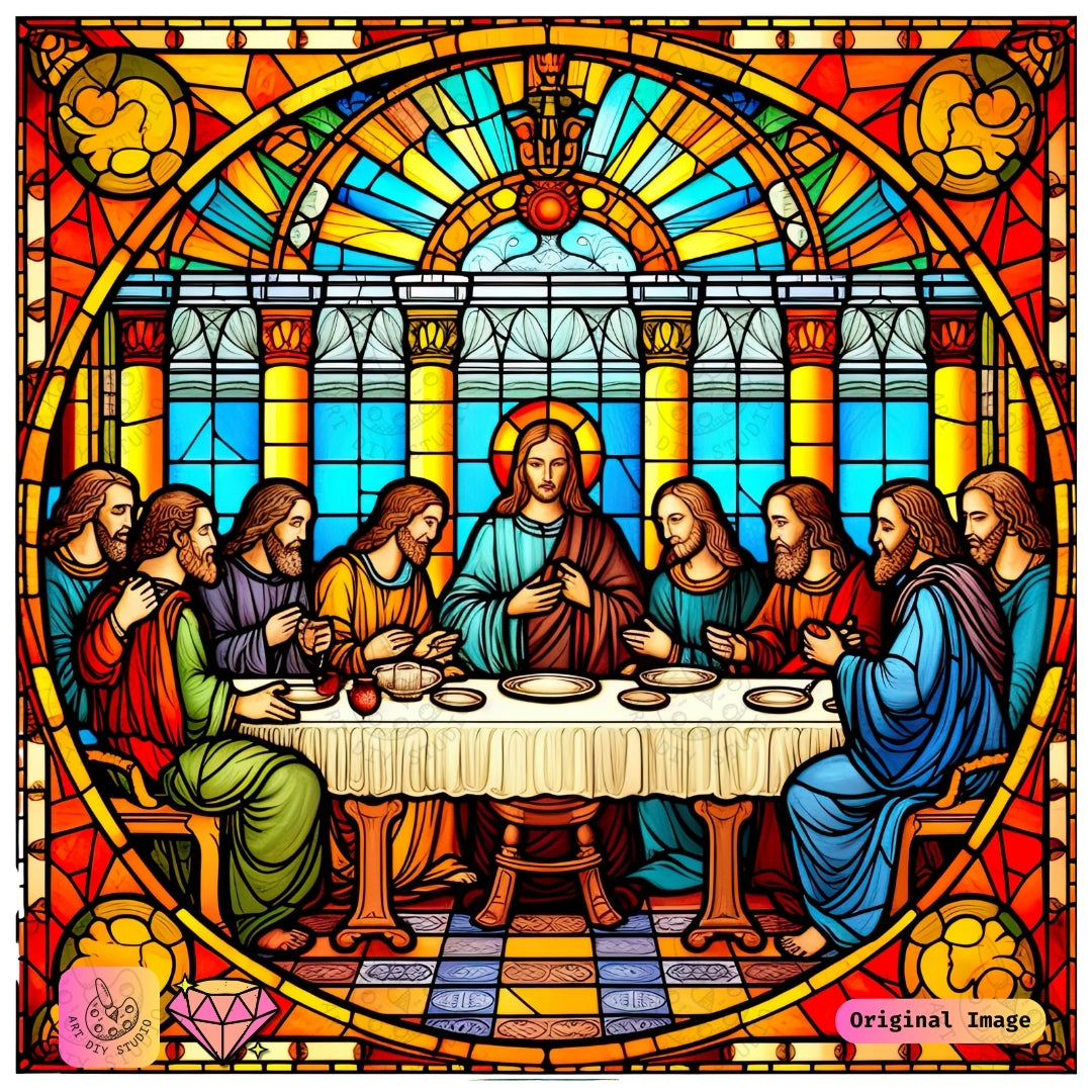 Artdiystudio The Last Supper Light Diy Diamond Painting Kit A Timeless Tribute To Faith