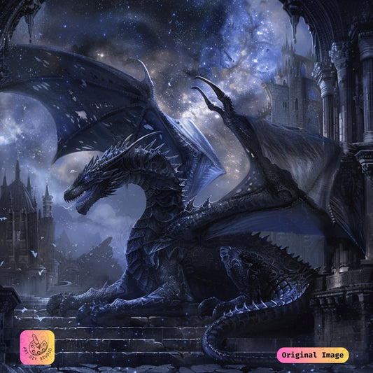 Artdiystudio Throne Of The Night Diy Diamond Painting Kit A Mystical Tale In Art