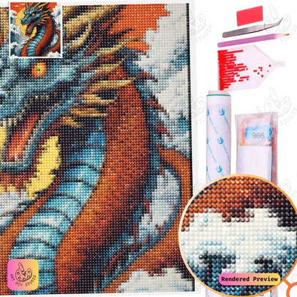 Artdiystudio Tidal Flame Warden Diy Diamond Painting Kit A Mythical Aquatic Vision 5