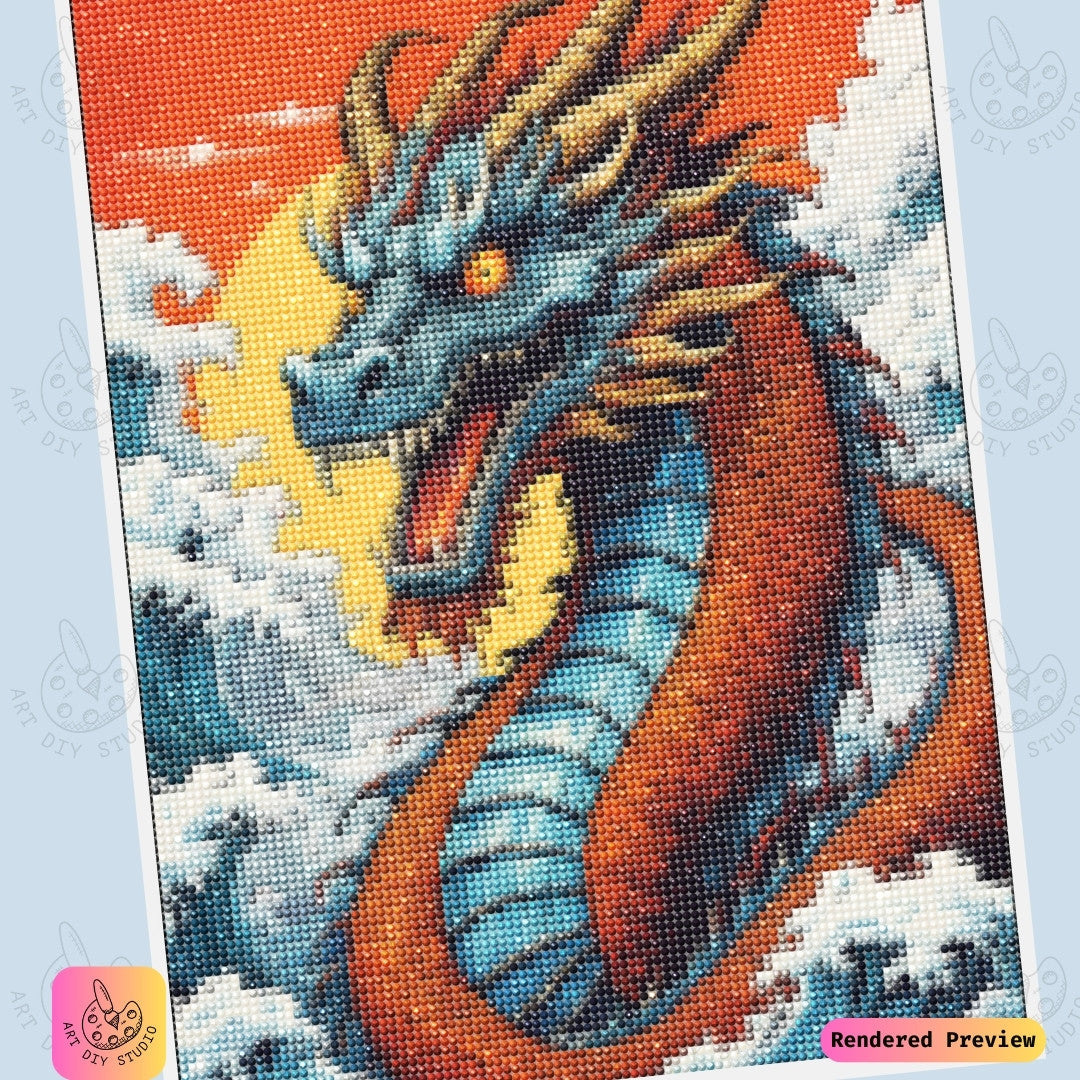 Artdiystudio Tidal Flame Warden Diy Diamond Painting Kit A Mythical Aquatic Vision 6