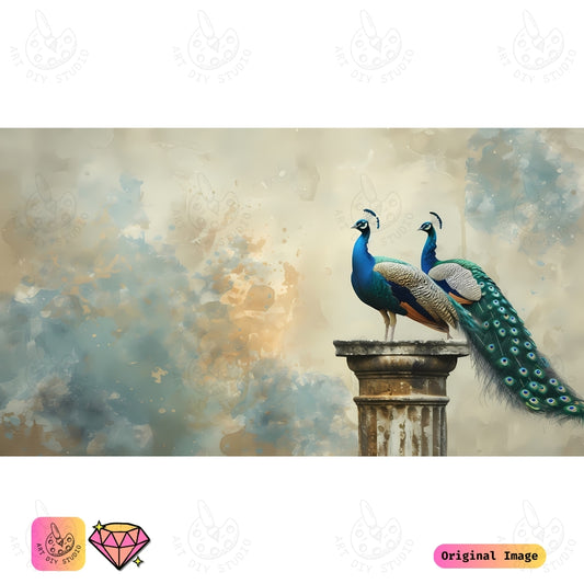 Artdiystudio Timeless Peacock Duo Diy Diamond Painting Kit A Graceful Touch Of Beauty 6